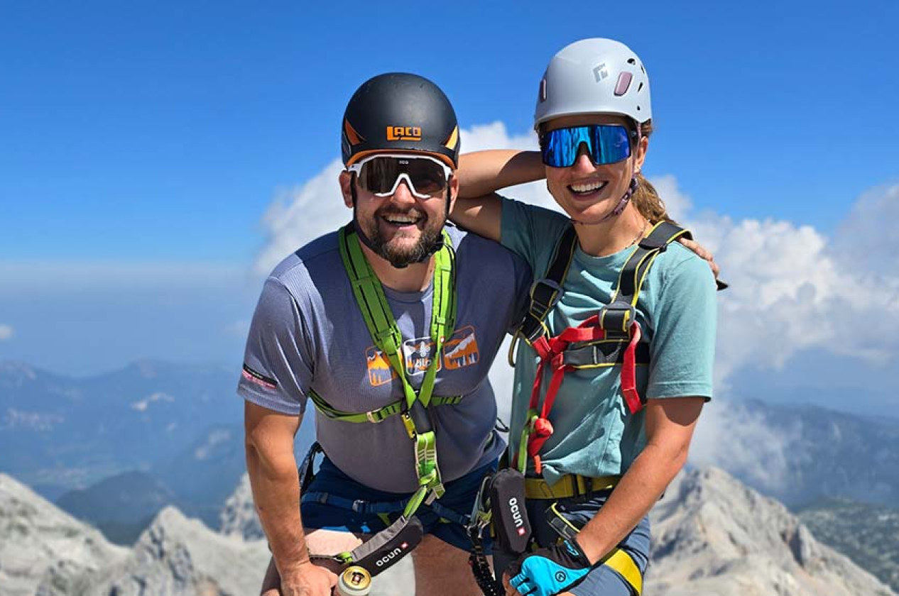 Two people on a mountain